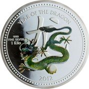Niue Thirty Dollars Dragon with Pearl 2012 Proof KM# 742 YEAR OF THE DRAGON 龙 999 FINE SILVER 1 KILO 2012 coin reverse Niue Thirty Dollars Dragon with Pearl 2012 Proof KM# 742 YEAR OF THE DRAGON 龙 999 FINE SILVER 1 KILO 2012 coin reverse