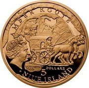 Niue 5 Dollars Amber Route. Carnuntum 2010 Proof KM# 397 AMBER ROUTE ELIZABETH II 2010 5 DOLLARS NIUE ISLAND coin obverse Niue 5 Dollars Amber Route. Carnuntum 2010 Proof KM# 397 AMBER ROUTE ELIZABETH II 2010 5 DOLLARS NIUE ISLAND coin obverse