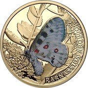 Niue Five Dollars Apollo Butterfly 2011 Proof KM# 941 PARNASSIUS APOLLO coin reverse Niue Five Dollars Apollo Butterfly 2011 Proof KM# 941 PARNASSIUS APOLLO coin reverse