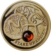 Niue 5 Dollars Amber Route. Stare Hradisko 2012 Proof KM# 774 STARE HRADISKO coin reverse