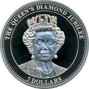 Niue 5 Dollars The Queen's Diamond Jubilee 2012 Proof KM# 897 THE QUEEN'S DIAMOND JUBILEE 5 DOLLARS coin reverse