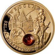 Niue 5 Dollars Amber Route. Wroclaw 2012 Proof KM# 780 WROCŁAW SZLAK BURSZTYNOWY coin reverse
