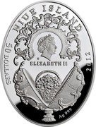 Niue 50 Dollars Coronation Egg 2012 Proof KM# 778 NIUE ISLAND ELIZABETH II 50 DOLLARS AG 999 2012 coin obverse Niue 50 Dollars Coronation Egg 2012 Proof KM# 778 NIUE ISLAND ELIZABETH II 50 DOLLARS AG 999 2012 coin obverse