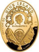 Niue 50 Dollars Corconation Egg 2012 Proof KM# 777 NIUE ISLAND ELIZABETH II 50 DOLLARS 2012 AU 999.9 coin obverse Niue 50 Dollars Corconation Egg 2012 Proof KM# 777 NIUE ISLAND ELIZABETH II 50 DOLLARS 2012 AU 999.9 coin obverse
