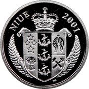 Niue 1 Dollar Charmander 2001 Proof KM# 132 NIUE 2001 coin obverse Niue 1 Dollar Charmander 2001 Proof KM# 132 NIUE 2001 coin obverse