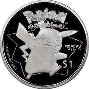 Niue 1 Dollar Pikachu 2001 Proof KM# 138 $1 GOTTA CATCH'EM ALL TM PIKACHU POKÉMON TM TM & © 2001 NINTENDO coin reverse Niue 1 Dollar Pikachu 2001 Proof KM# 138 $1 GOTTA CATCH'EM ALL TM PIKACHU POKÉMON TM TM & © 2001 NINTENDO coin reverse