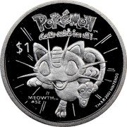 Niue Dollar Meowth 2001 Proof KM# 135 $1 GOTTA CATCH'EM ALL TM MEOWTH TM POKÉMON TM TM&©2001 NINTENDO coin reverse Niue Dollar Meowth 2001 Proof KM# 135 $1 GOTTA CATCH'EM ALL TM MEOWTH TM POKÉMON TM TM&©2001 NINTENDO coin reverse