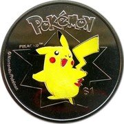 Niue 1 Dollar Pikachu 2002 PM KM# 146 POKÉMON PIKACHU TM $1 © NINTENDO/POKÉMON coin reverse Niue 1 Dollar Pikachu 2002 PM KM# 146 POKÉMON PIKACHU TM $1 © NINTENDO/POKÉMON coin reverse