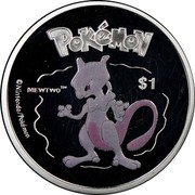 Niue 1 Dollar Mewtwo 2002 PM KM# 156 POKÉMON MEWTWO TM $1 © NINTENDO/POKÉMON coin reverse Niue 1 Dollar Mewtwo 2002 PM KM# 156 POKÉMON MEWTWO TM $1 © NINTENDO/POKÉMON coin reverse