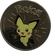 Niue 1 Dollar Pichu 2002 PM KM# 151 POKÉMON PICHU TM $1 © NINTENDO/POKÉMON coin reverse Niue 1 Dollar Pichu 2002 PM KM# 151 POKÉMON PICHU TM $1 © NINTENDO/POKÉMON coin reverse