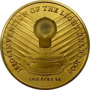Niue One Dollar 125th Anniversary of the Invention of the Light Bulb 2005 KM# 262 1880 INVENTION OF THE LIGHT BULB 2005 125TH ANNIVERSARY ONE DOLLAR coin reverse Niue One Dollar 125th Anniversary of the Invention of the Light Bulb 2005 KM# 262 1880 INVENTION OF THE LIGHT BULB 2005 125TH ANNIVERSARY ONE DOLLAR coin reverse
