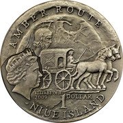 Niue Dollar Amber Route. Elblag 2008 Antique, finish KM# 201 AMBER ROUTE ELIZABETH II 2009 1 DOLLAR NIUE ISLAND coin obverse Niue Dollar Amber Route. Elblag 2008 Antique, finish KM# 201 AMBER ROUTE ELIZABETH II 2009 1 DOLLAR NIUE ISLAND coin obverse