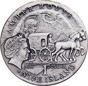 Niue 1 Dollar Amber Route. Wroclaw 2008 Antique, finish KM# 203 AMBER ROUTE ELIZABETH II 2009 1 DOLLAR NIUE ISLAND coin obverse Niue 1 Dollar Amber Route. Wroclaw 2008 Antique, finish KM# 203 AMBER ROUTE ELIZABETH II 2009 1 DOLLAR NIUE ISLAND coin obverse