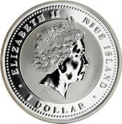 Niue Dollar Year of Rat . In the field 2008 KM# 340 ELIZABETH II NIUE ISLAND IRB 1 DOLLAR coin obverse Niue Dollar Year of Rat . In the field 2008 KM# 340 ELIZABETH II NIUE ISLAND IRB 1 DOLLAR coin obverse