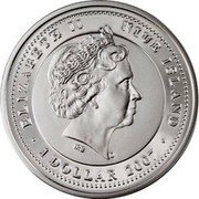 Niue 1 Dollar Year of the Rat 2008 Proof KM# 347 ELIZABETH II NIUE ISLAND 1 DOLLAR 2007 coin obverse Niue 1 Dollar Year of the Rat 2008 Proof KM# 347 ELIZABETH II NIUE ISLAND 1 DOLLAR 2007 coin obverse