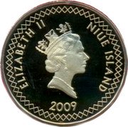 Niue One Dollar Swordfish 2009 KM# 197 ELIZABETH II NIUE ISLAND 2009 coin obverse