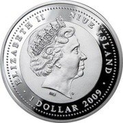 Niue 1 Dollar Tiger Cub 2009 Proof KM# 231 ELIZABETH II NUE ISLAND IRB MW 1 DOLLAR 2009 coin obverse