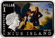 Niue 1 Dollar Francisco Goya 2010 Proof KM# 432 DOLLAR 1 ELIZABETH II 2010 NIUE ISLAND coin obverse Niue 1 Dollar Francisco Goya 2010 Proof KM# 432 DOLLAR 1 ELIZABETH II 2010 NIUE ISLAND coin obverse