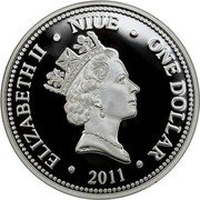 Niue One Dollar Emperor Palpatine 2011 KM# 660 ELIZABETH II NIUE ONE DOLLAR RDM 2011 coin obverse