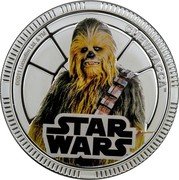 Niue Dollar Chewbacca 2011 KM# 662 ©2011 LUCASFILM LTD. & TM CHEWBACCA TM STAR WARS TM coin reverse Niue Dollar Chewbacca 2011 KM# 662 ©2011 LUCASFILM LTD. & TM CHEWBACCA TM STAR WARS TM coin reverse