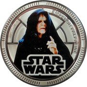 Niue One Dollar Emperor Palpatine 2011 KM# 660 ©2011 LUCASFILM LTD. & TM EMPEROR PALPATINE TM STAR WARS TM coin reverse