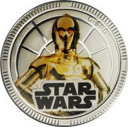 Niue One Dollar C-3PO 2011 KM# 657 ©2011 LUCASFILM LTD. & TM C-3PO TM STAR WARS TM coin reverse