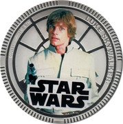 Niue One Dollar Luke Skywalker 2011 KM# 656 ©2011 LUCASFILM LTD. & TM LUKE SKYWALKER TM STAR WARS TM coin reverse