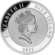 Niue Dollar Diana Princess of Wales 2011 Proof KM# 515 2011 ELIZABETH II NIUE ISLAND coin obverse