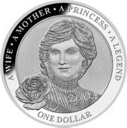 Niue Dollar Diana Princess of Wales 2011 Proof KM# 515 A WIFE A PRINCESS A MOTHER A LEGEND ONE DOLLAR coin reverse