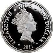 Niue One Dollar Jabba the Hutt 2012 KM# 731 ELIZABETH II ONE DOLLAR NIUE 2011 coin obverse Niue One Dollar Jabba the Hutt 2012 KM# 731 ELIZABETH II ONE DOLLAR NIUE 2011 coin obverse
