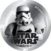 Niue One Dollar Stormtrooper 2012 KM# 730 STAR WARS ©2011 LUCASFILM LTD. & TM STORMTROOPER coin reverse Niue One Dollar Stormtrooper 2012 KM# 730 STAR WARS ©2011 LUCASFILM LTD. & TM STORMTROOPER coin reverse