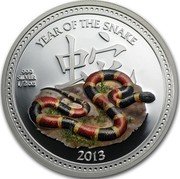 Niue Dollar Year of the Snake - Coral Snake 2013 Proof KM# 868 YEAR OF THE SNAKE 蛇 .999 SILVER 1/2 OZ 2013 coin reverse Niue Dollar Year of the Snake - Coral Snake 2013 Proof KM# 868 YEAR OF THE SNAKE 蛇 .999 SILVER 1/2 OZ 2013 coin reverse