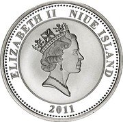 Niue One Dollar Princess Diana. We Will Always Remember 2011 Proof KM# 520 ELIZABETH II NIUE ISLAND 2011 coin obverse