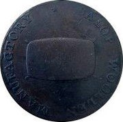 UK 1/2 Penny (Shropshire Shrewsbury Woolpack) SALOP WOOLLEN MANUFACTORY coin reverse UK 1/2 Penny (Shropshire Shrewsbury Woolpack) SALOP WOOLLEN MANUFACTORY coin reverse
