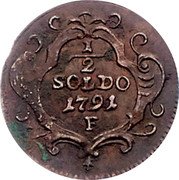 Italy 1/2 Soldo (Mezzo Soldo) Leopold II 1791 F KM# 30 1/2 SOLDO 1791 F coin reverse Italy 1/2 Soldo (Mezzo Soldo) Leopold II 1791 F KM# 30 1/2 SOLDO 1791 F coin reverse