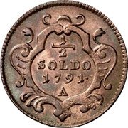 Italy 1/2 Soldo (Mezzo Soldo) Leopold II 1791 A KM# 29 1/2 SOLDO 1791 A coin reverse Italy 1/2 Soldo (Mezzo Soldo) Leopold II 1791 A KM# 29 1/2 SOLDO 1791 A coin reverse