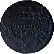 Italy 1/2 Soldo (Mezzo Soldo) Maria Theresa 1768 F KM# 19 1/2 SOLDO 1768 coin reverse Italy 1/2 Soldo (Mezzo Soldo) Maria Theresa 1768 F KM# 19 1/2 SOLDO 1768 coin reverse