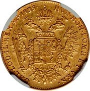 Italy 1/2 Sovrano Francesco I 1835 M C# 10a.2 HVN BOH LOMB ET VEN GAL LOD IL REX A A 1835 coin reverse Italy 1/2 Sovrano Francesco I 1835 M C# 10a.2 HVN BOH LOMB ET VEN GAL LOD IL REX A A 1835 coin reverse
