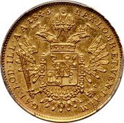 Italy 1/2 Sovrano Ferdinand I 1846 M C# 20.2 REX LOMB ET VEN DALM GAL LOD ILL A A 1846 coin reverse Italy 1/2 Sovrano Ferdinand I 1846 M C# 20.2 REX LOMB ET VEN DALM GAL LOD ILL A A 1846 coin reverse
