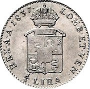 Italy 1/4 Lira Ferdinand I 1837 V C# 15.2 LOMB ET VEN REX A A 1843 1/4 LIRA coin reverse