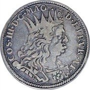Italy 1/4 Tallero Cosimo III 1683 KM# 25 COS III D G MAG D ETRVR VI coin obverse Italy 1/4 Tallero Cosimo III 1683 KM# 25 COS III D G MAG D ETRVR VI coin obverse
