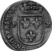 Italy 10 Fiorini 1630 KM# 57.1 Casale/ Siege Coinage HORVM AVXILIO NON OPPRIMAR F X coin obverse Italy 10 Fiorini 1630 KM# 57.1 Casale/ Siege Coinage HORVM AVXILIO NON OPPRIMAR F X coin obverse