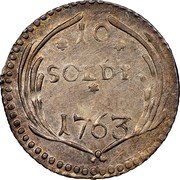 Italy 10 Soldo General Pasquale Paoli 1763 C# 8 10 SOLDI 1763 coin reverse Italy 10 Soldo General Pasquale Paoli 1763 C# 8 10 SOLDI 1763 coin reverse