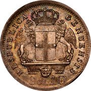 Italy 10 Soldo Genoa Coinage 1814 KM# 286 RESPUBLICA GENUENSIS SOL.10 coin reverse Italy 10 Soldo Genoa Coinage 1814 KM# 286 RESPUBLICA GENUENSIS SOL.10 coin reverse
