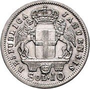 Italy 10 Soldo Genoa Coinage 1814 KM# 286a RESPUBLICA JANUENSIS SOL 10 coin reverse Italy 10 Soldo Genoa Coinage 1814 KM# 286a RESPUBLICA JANUENSIS SOL 10 coin reverse