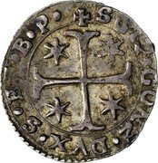 Italy 10 Soldo Genoa Counterfeit 1610 KM# 28 ET REGE NOS MO A D S X coin obverse Italy 10 Soldo Genoa Counterfeit 1610 KM# 28 ET REGE NOS MO A D S X coin obverse