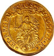 Italy 12-1/2 Doppie Madonna and Child. Genoa 1650 IBN KM# 86 ET REGE EOS 1650 IBN coin reverse Italy 12-1/2 Doppie Madonna and Child. Genoa 1650 IBN KM# 86 ET REGE EOS 1650 IBN coin reverse