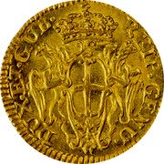Italy 12-1/2 Lira Madonna and Child. Genoa 1758 KM# 225 REIP GENU DUX ET GUB coin obverse Italy 12-1/2 Lira Madonna and Child. Genoa 1758 KM# 225 REIP GENU DUX ET GUB coin obverse