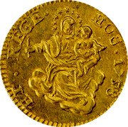 Italy 12-1/2 Lira Madonna and Child. Genoa 1758 KM# 225 EOS 1758 ET REGE coin reverse Italy 12-1/2 Lira Madonna and Child. Genoa 1758 KM# 225 EOS 1758 ET REGE coin reverse