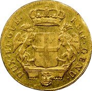 Italy 12 Lira Madonna and Child. Genoa 1793 KM# 254 DUX ET GUB REIP GENU coin obverse